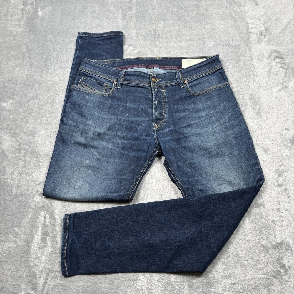 Diesel Sleenker Jeans Mens 34x30 Blue Slim-Skinny Stretch Denim Pants 084R1*